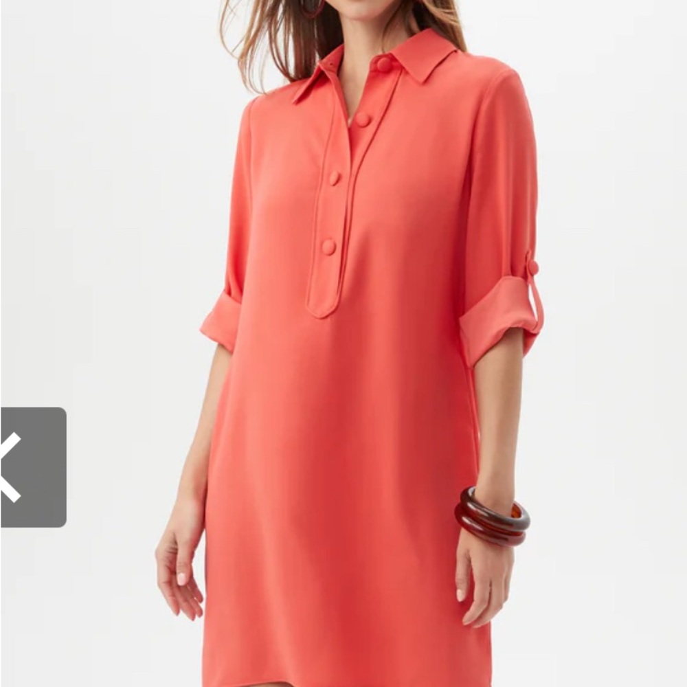 Coral Trina Turk Portrait Shirt Dress w/ Tags
